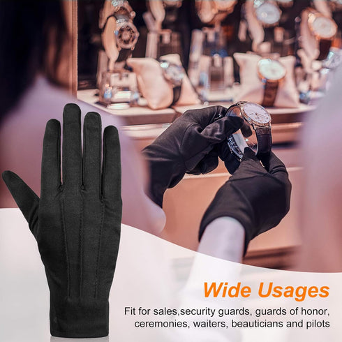 SATINIOR 8 Pairs Nylon Cotton Gloves Costume Uniform Police Parade Gloves Formal Tuxedo Honor Guard Parade for Women Men...